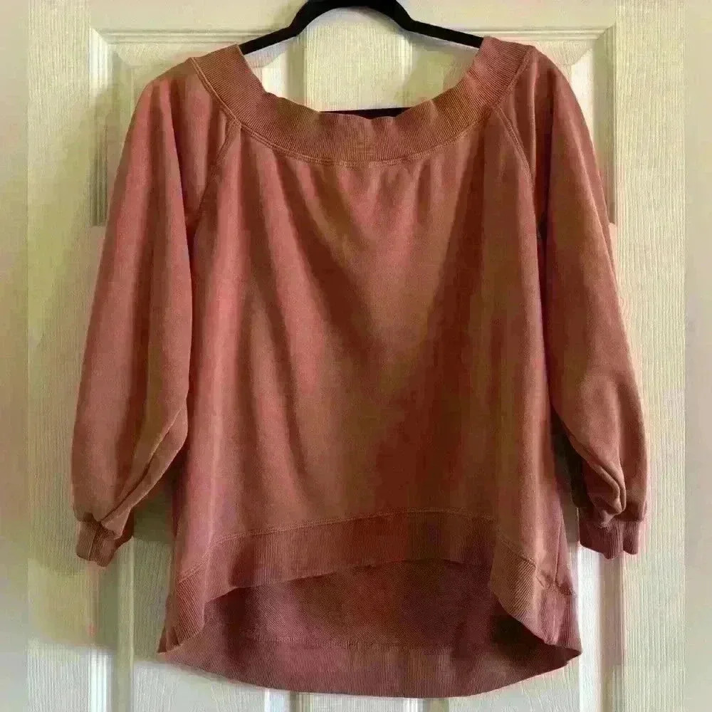 Forever 21 off the shoulder cropped bubble sleeve sweatshirt